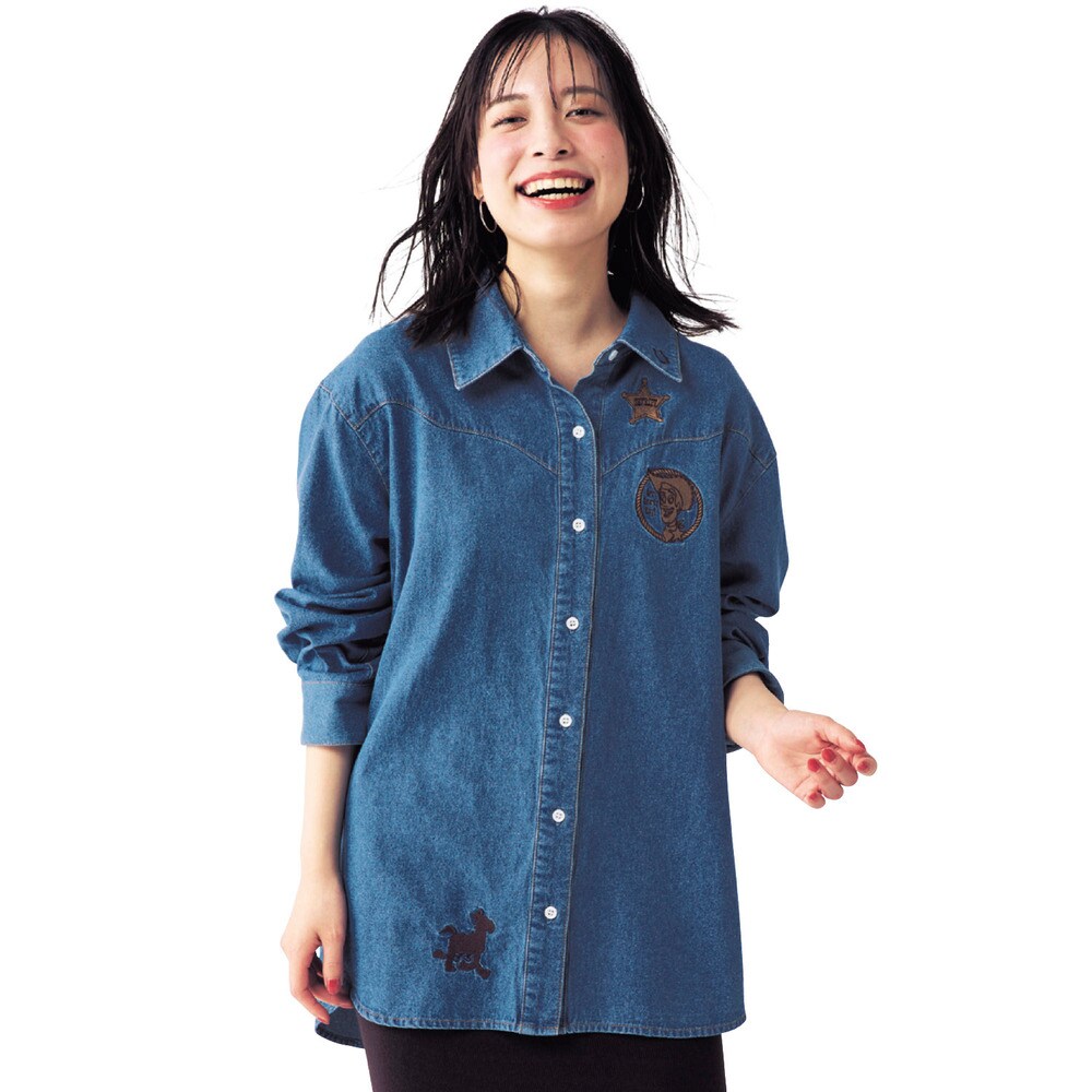 【ディズニー/Disney】カウボーイ風デニムシャツ「トイ・ストーリー/ウッディ」