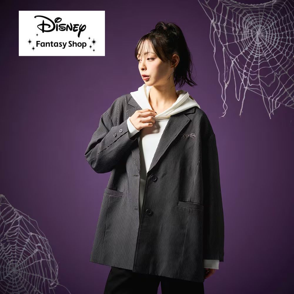 【ディズニー/Disney】ストライプテーラードジャケット「ナイトメアー・ビフォア・クリスマス/ジャック」 【ディズニー/Disney】ストライプテーラードジャケット「ナイトメアー・ビフォア・クリスマス/ジャック」