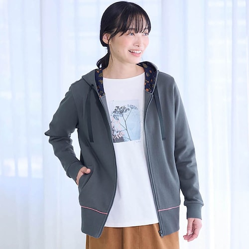 内生地がかわいい大人の裏毛パーカ／ほおずき 「ミニラボ」