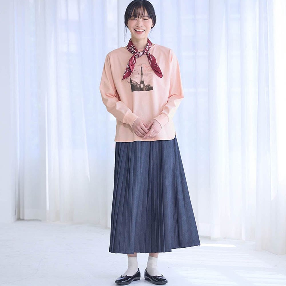 モデル身長164cm／Ｍ ※写真は撮影用のため袖丈+1.5cmになります。