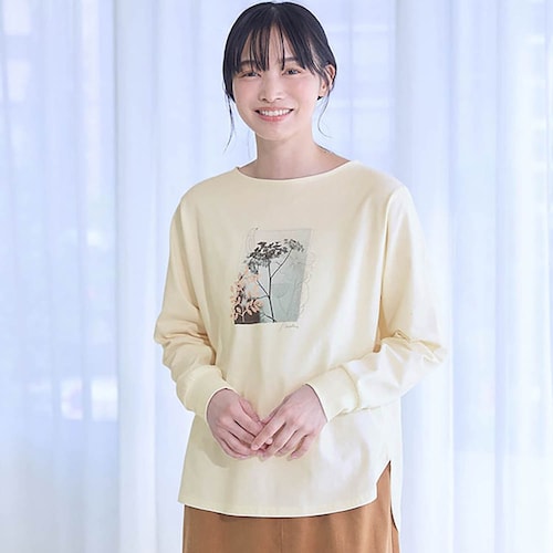 キャロリーヌデザインのプリント長袖Tシャツ 「ミニラボ」
