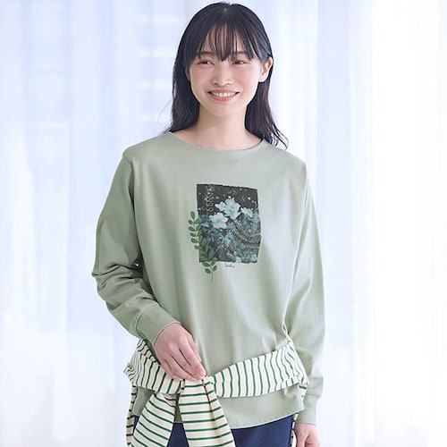 キャロリーヌデザインのプリント長袖Tシャツ 「ミニラボ」