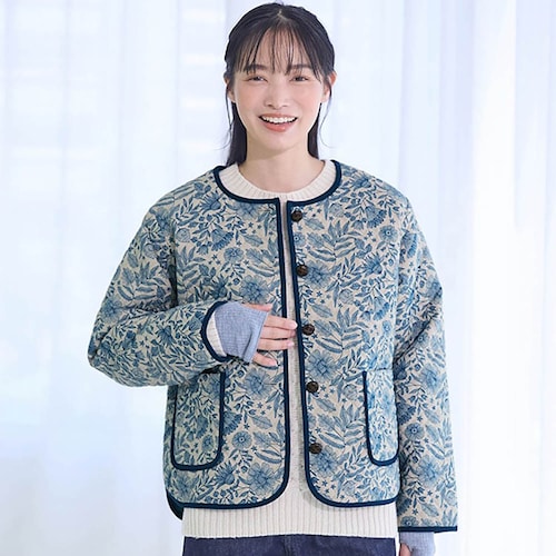 プリントがかわいいキルティングブルゾン／愛らしさ 「ミニラボ」