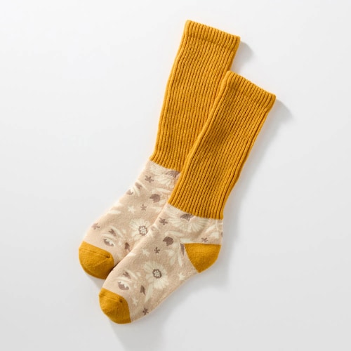 足元内側パイル編みのぬくぬく厚手ソックス 「ミニラボ」