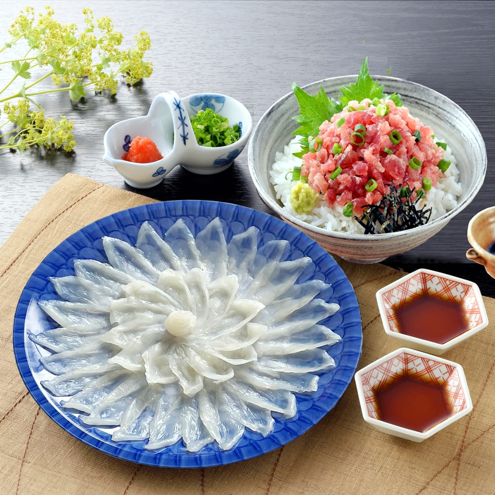 【ベルメゾン】【お中元・おとりよせ】 ふぐ刺身 & マグロねぎとろ丼 【ご注文は8月25日まで】