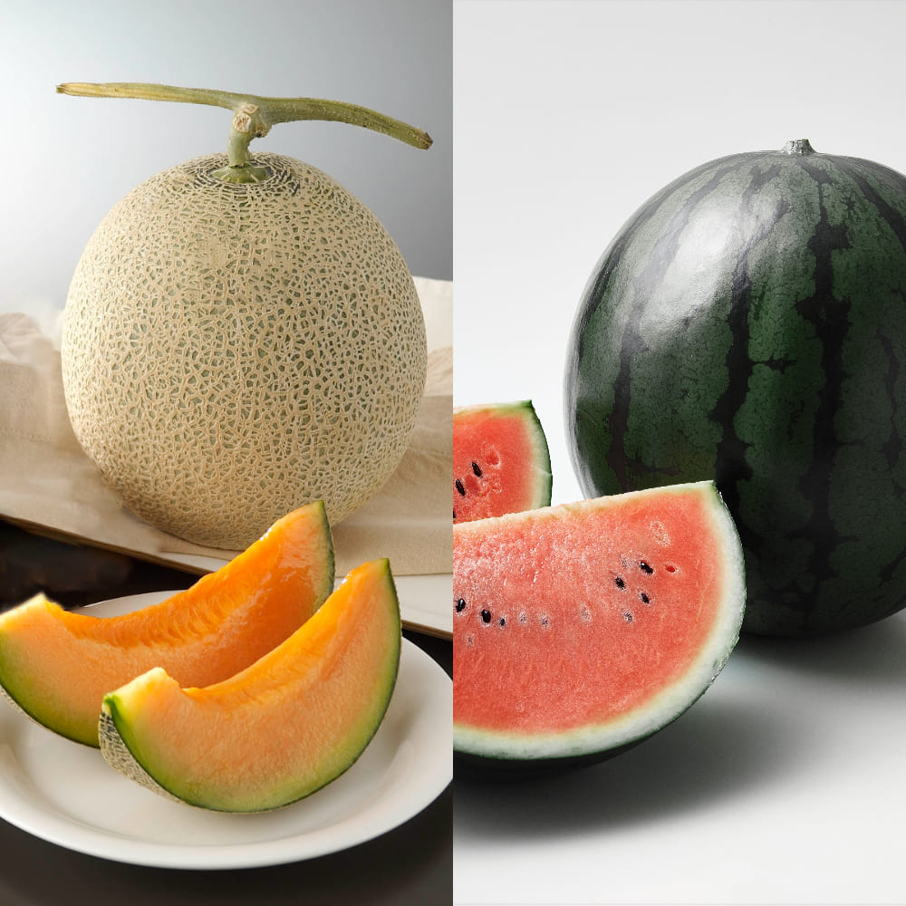 【ベルメゾン】【予約商品】【お中元・おとりよせ】 北海道赤肉メロンと黒小玉スイカ 【ご注文は7月31日まで】