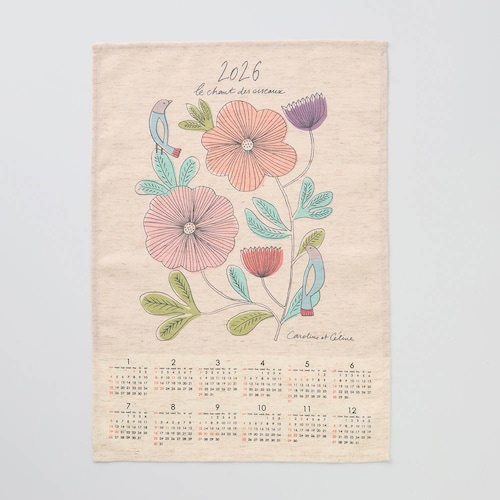 麻入り素材のファブリックカレンダー 「ミニラボ」