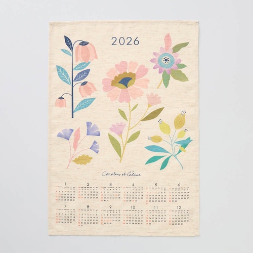 麻入り素材のファブリックカレンダー 「ミニラボ」