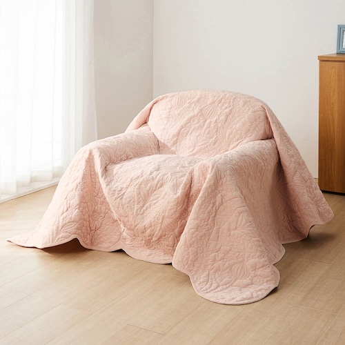 熱圧着キルトのリバーシブルマルチカバー・ソファーカバー／鳥のシンフォニー 「ミニラボ」