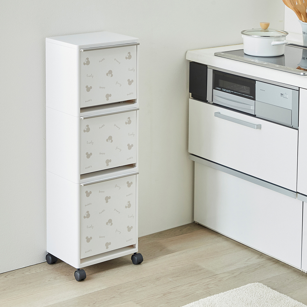 【ディズニー/Disney】分別ワゴンワイド 3段「ミッキーモチーフ」 【ディズニー/Disney】分別ワゴンワイド 3段「ミッキーモチーフ」