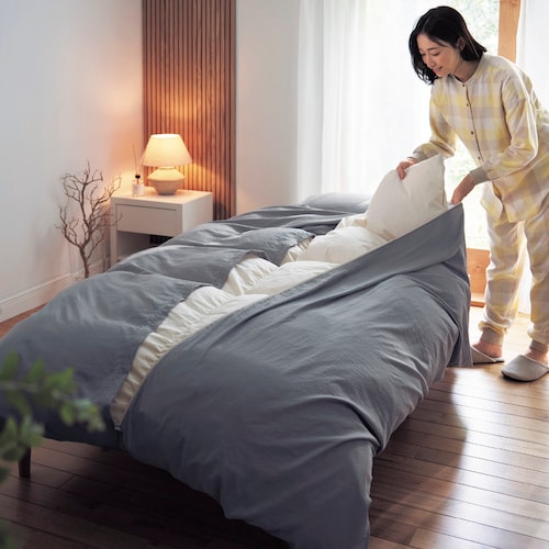 取り換え簡単！やわらかな肌ざわりの布団カバーセット(3点) ＜洋式シングル／和式シングル＞