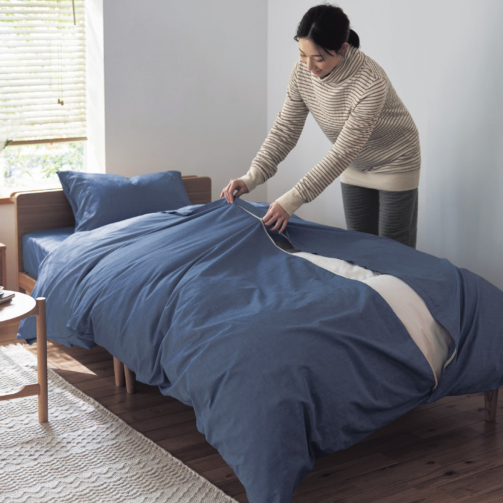 取り換え簡単!先染め綿素材を使った布団カバーセット(3点) <洋式シングル/和式シングル>(BELLE MAISON DAYS) 取り換え簡単!先染め綿素材を使った布団カバーセット(3点) <洋式シングル/和式シングル>(BELLE MAISON DAYS)