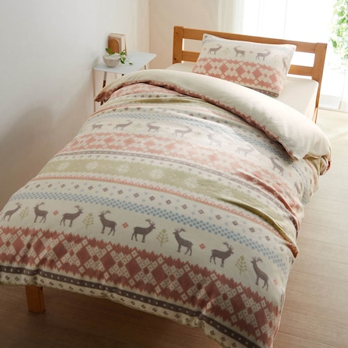 軽やかなフリース生地の布団カバーセット(3点) <洋式シングル/和式シングル＞