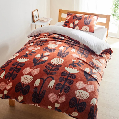 吸湿発熱プラス・あったかマイクロファイバーの北欧調布団カバーセット(3点) <洋式シングル/和式シングル＞