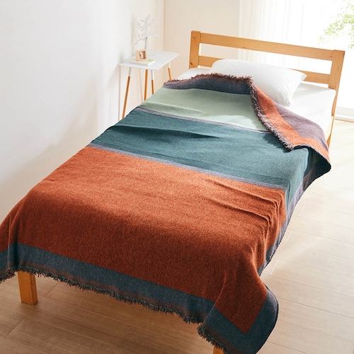 ジャカード織のシェニールブランケット