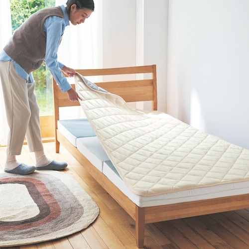 置くだけでずれにくいあったか敷きパッド付き高反発マットレス ＜シングル＞