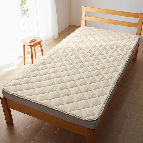 置くだけでずれにくい綿素材の敷きパッド付き高反発マットレス ＜シングル＞