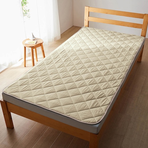 置くだけでずれにくい綿素材の敷きパッド付き高反発マットレス ＜シングル＞
