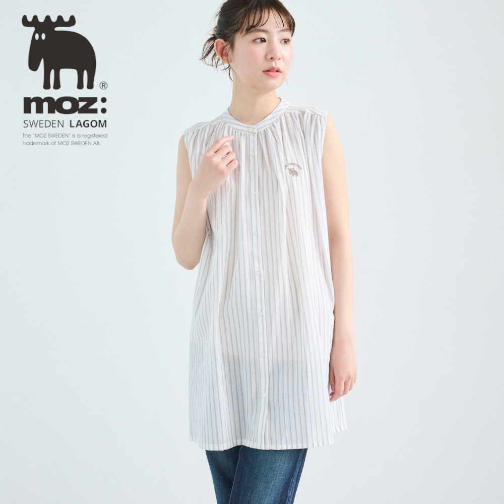 【モズ/moz】シアーコットンノースリーブワンピース
