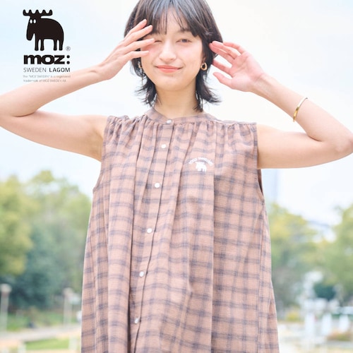 シアーコットンノースリーブワンピース