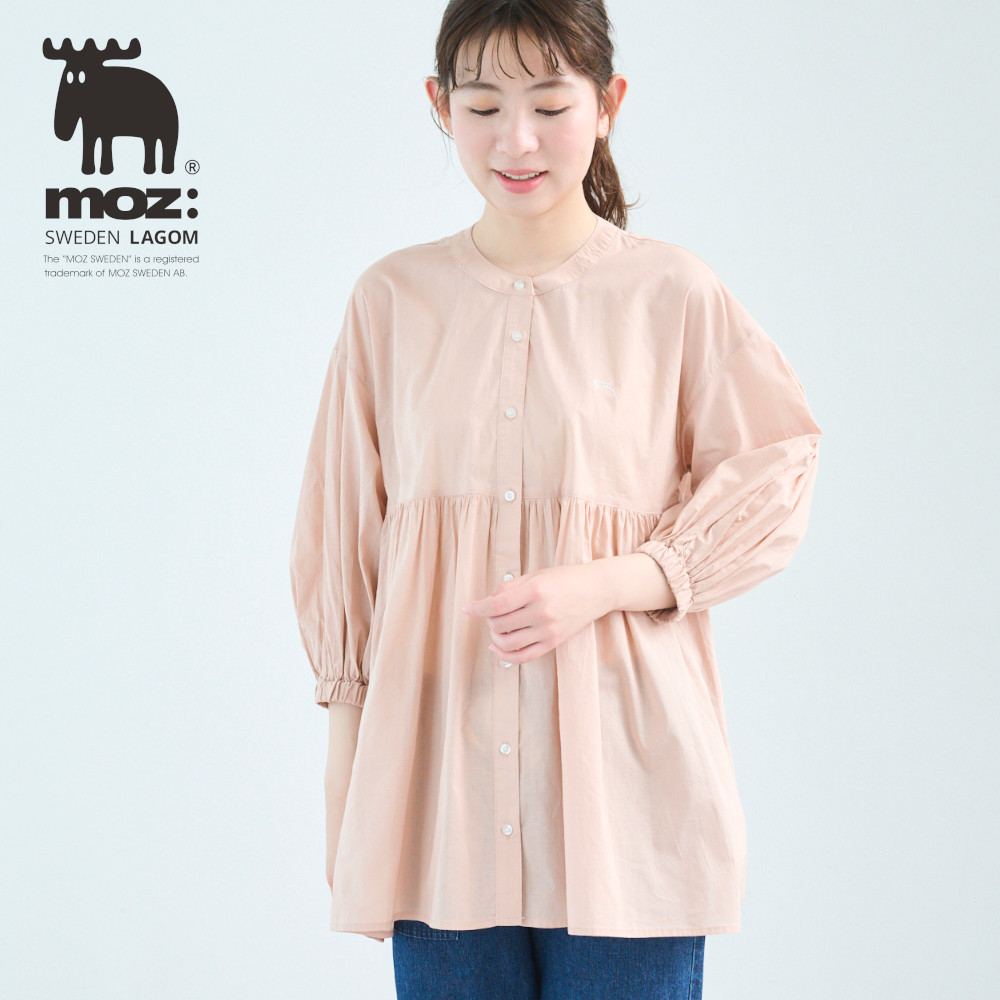 【モズ/moz】ギャザー7分袖ブラウス