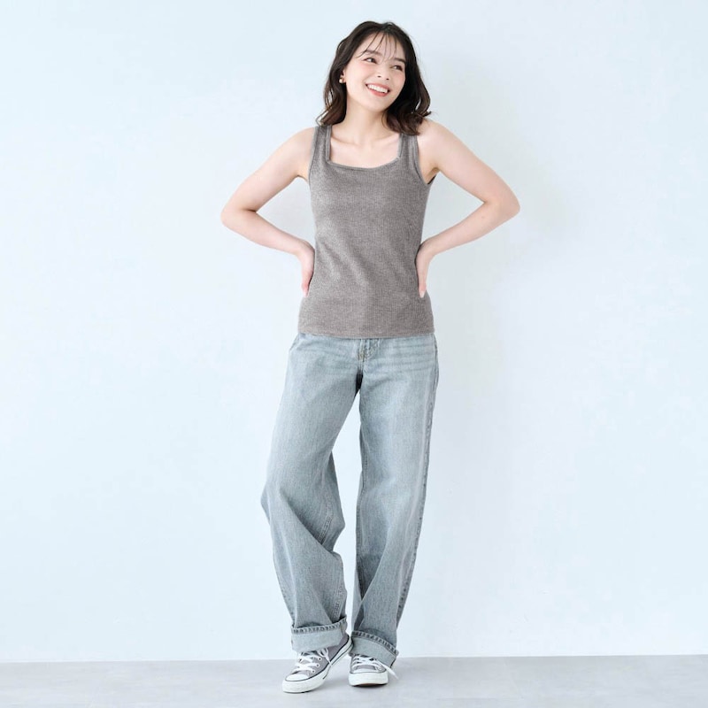 モデル身長161cm／M（杢グレー）