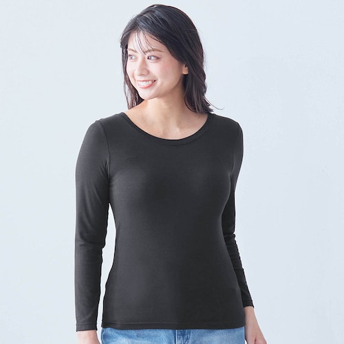 とろふわコットンカップ付き長袖（背中フリー）【保湿】