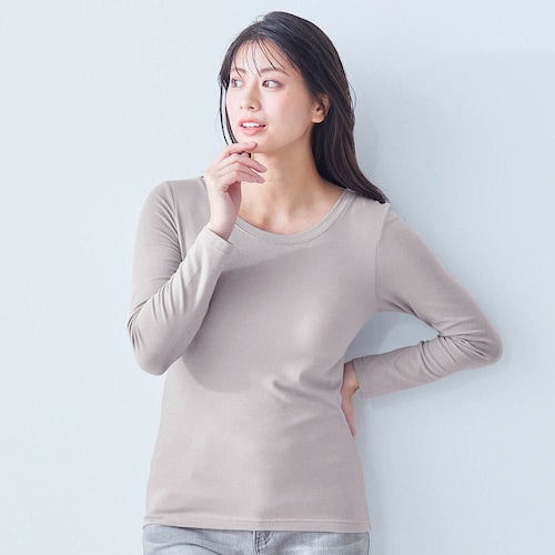 とろふわコットンカップ付き長袖（背中フリー）【保湿】