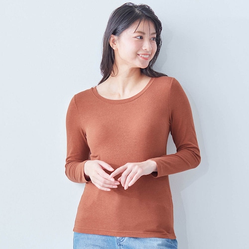 とろふわコットンカップ付き長袖（背中フリー）【保湿】