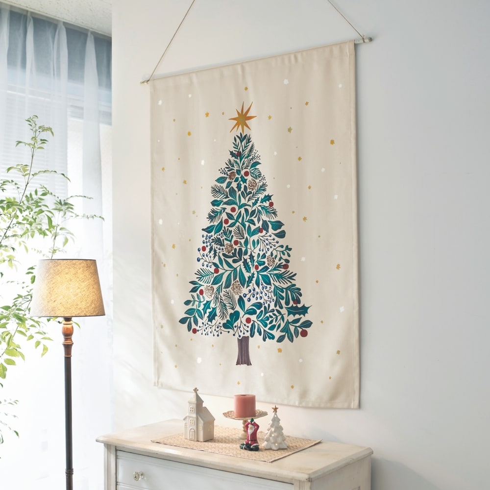 【ベルメゾン】カーテンにも付けられるクリスマスタペストリー 【クリスマス】