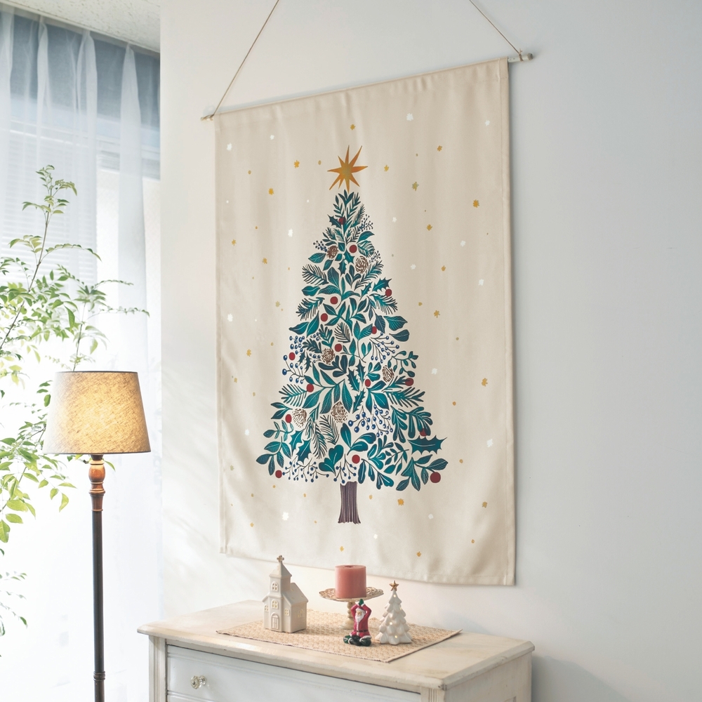 【ベルメゾン】カーテンにも付けられるクリスマスタペストリー 【クリスマス】 【ベルメゾン】カーテンにも付けられるクリスマスタペストリー 【クリスマス】