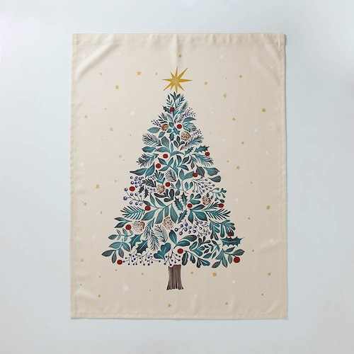 カーテンにも付けられるクリスマスタペストリー 【クリスマス】