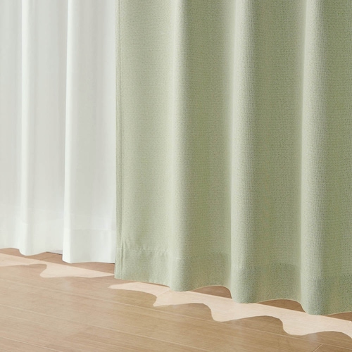 【セット】 ほどよく光を通すカーテン＆UVカット・遮熱・遮像レースカーテンセット ＜4枚組／2枚組＞