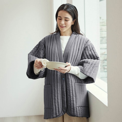 あったか中わたキルトの家事がしやすい半纏