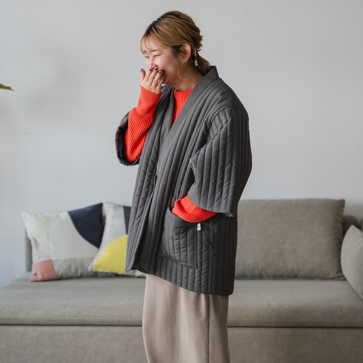 あったか中わたキルトの家事がしやすい半纏