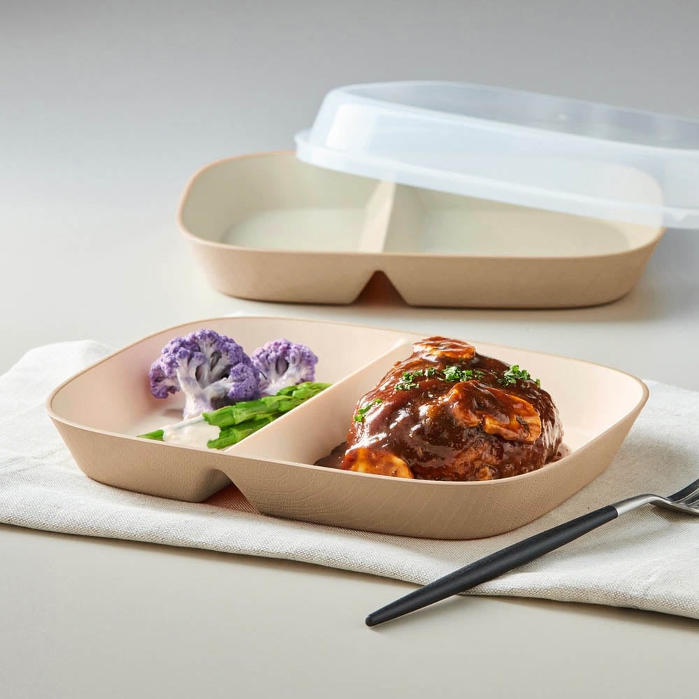 保存もできるフタ付き仕切りランチプレート【日本製】(BELLE MAISON