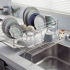 【BELLE MAISON DAYS】スペースが広がる伸縮網付きステンレス水切りかご「Stenlee days」