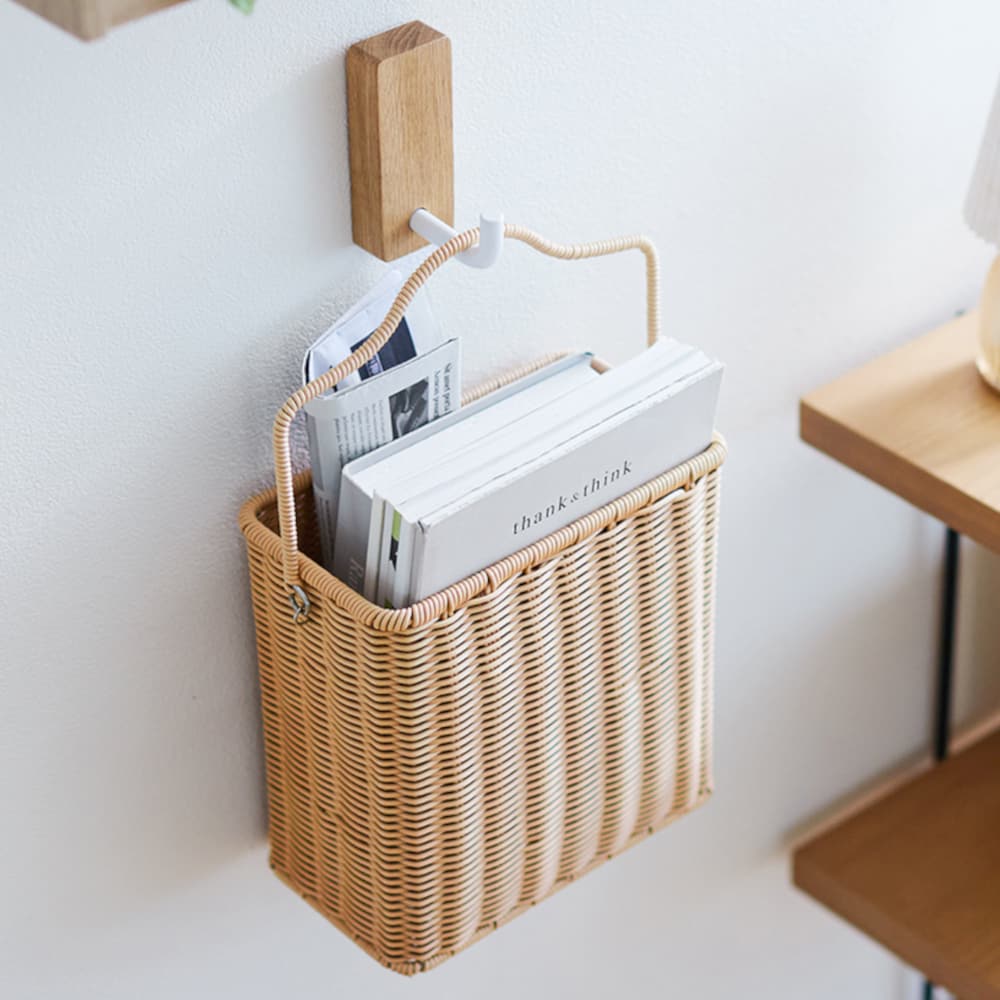 【BELLE MAISON DAYS】浮かせて洗えるラタン調収納バスケット