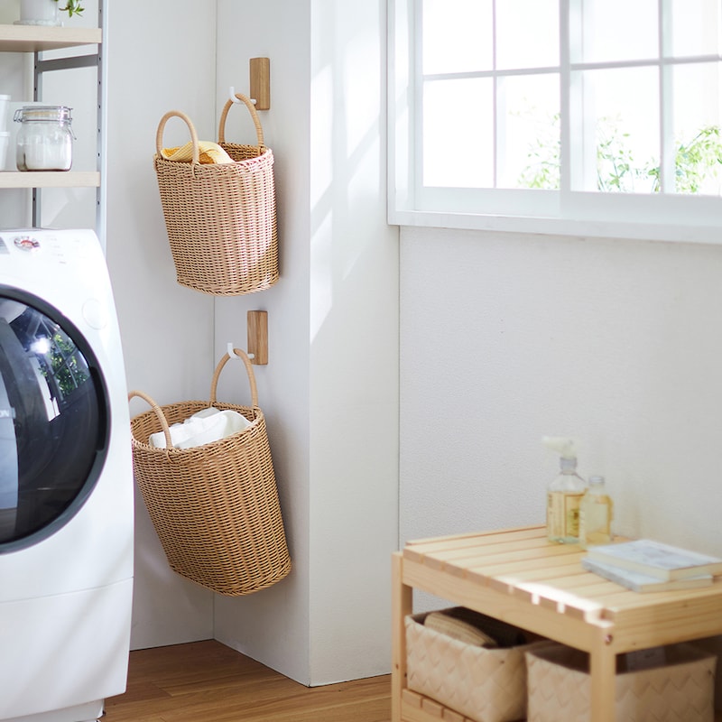 奥行20cmのS・Mサイズ。省スペースだから洗濯機横の隙間などに設置するのに最適