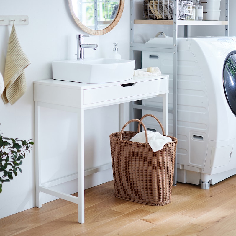 ブラウン・L／洗面台の下などスペースに置いても