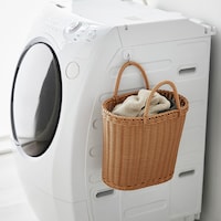 マグネット式フックで、洗濯機にも簡単に設置可能。※フックは別売りです