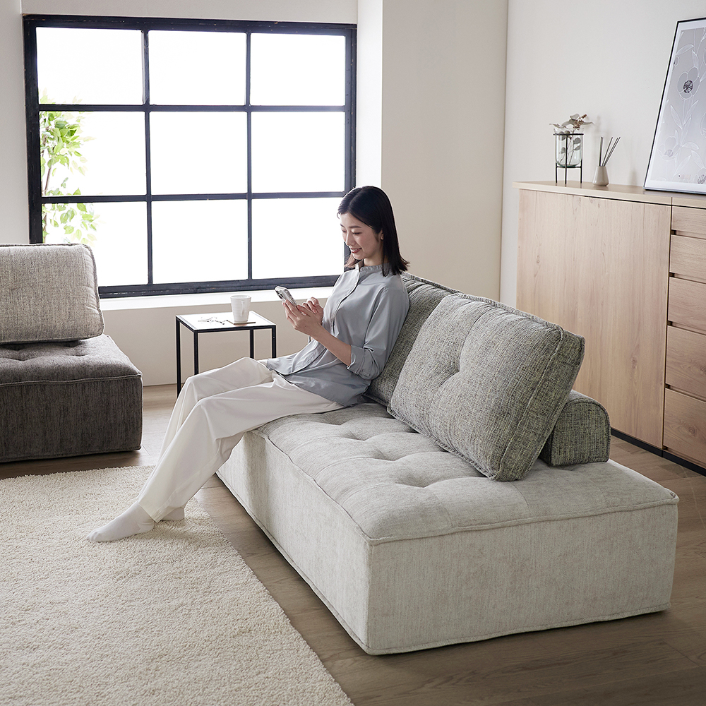 【ベルメゾン】自由に設置できる!背クッション付きアイランド型ソファー 【ベルメゾン】自由に設置できる!背クッション付きアイランド型ソファー