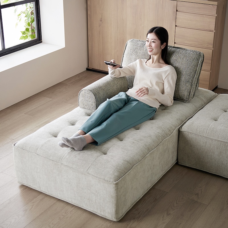 使用イメージ　アイボリー×ライトグレー/3人掛け、1.5人掛け