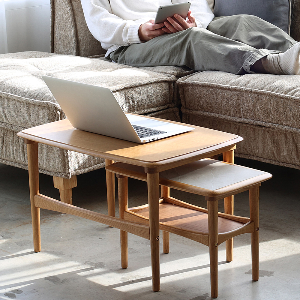 【ベルメゾン】天然木のネストテーブル