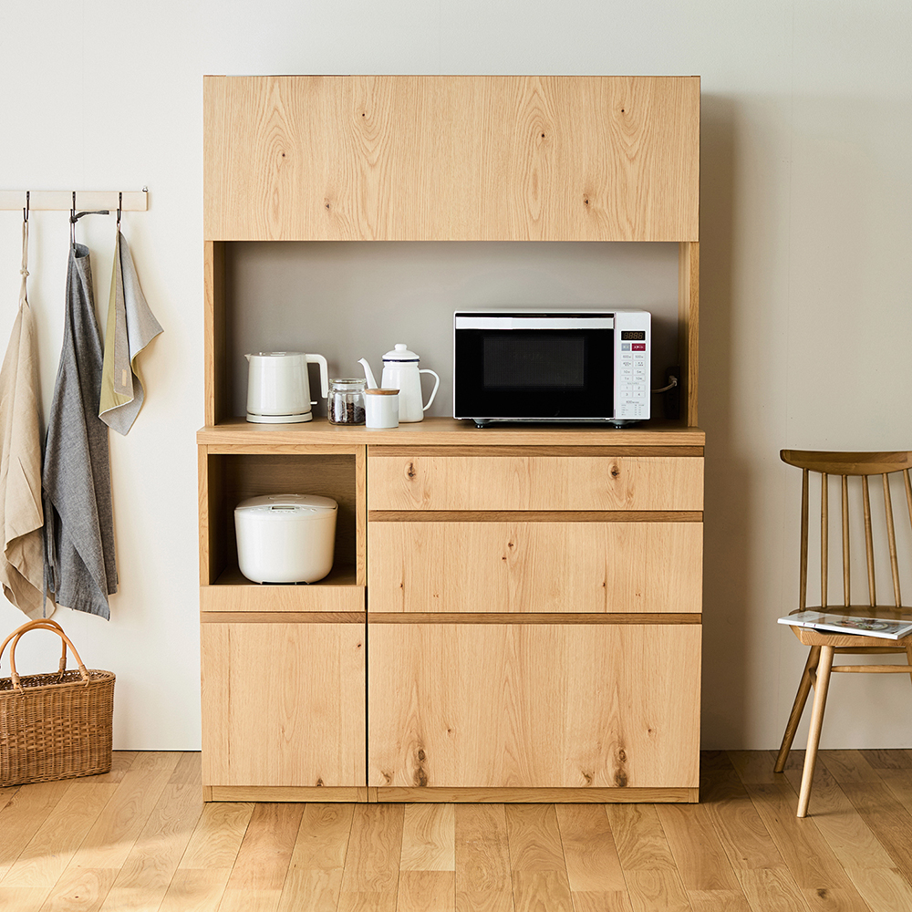 【ベルメゾン】組み合わせ自在 天然木オーク材のキッチン収納シリーズ [日本製]