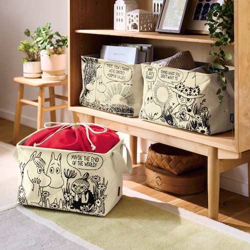 【定期お届け】 「ムーミン」バッグ付き収納バスケット ：3回シリーズ