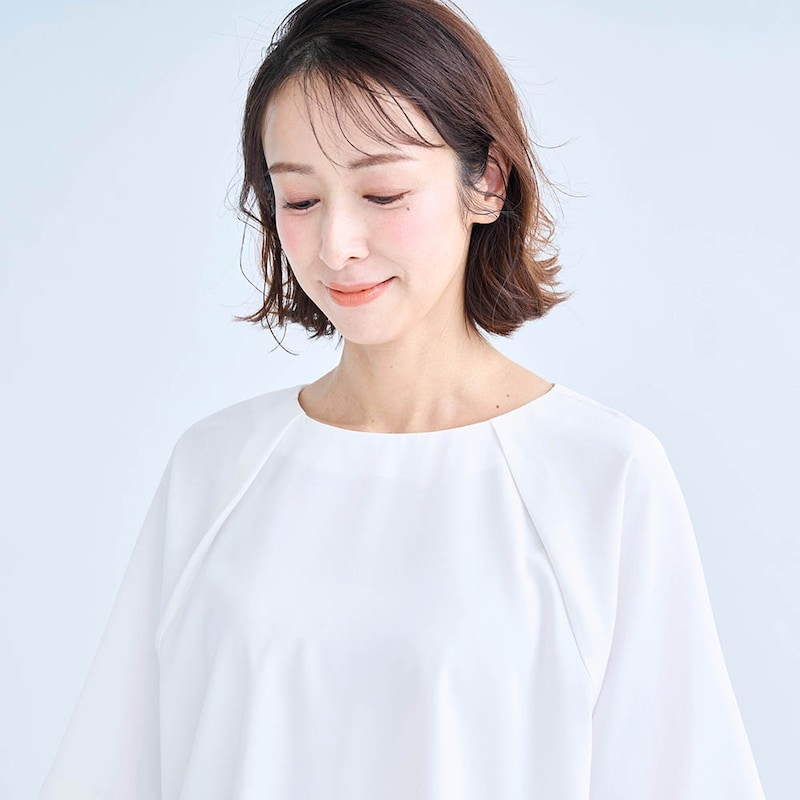 ラグラン切替で美しい肩ラインに