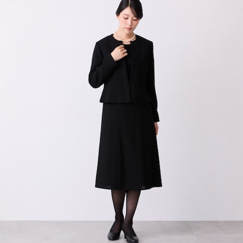 洗えるノーカラーアンサンブル【喪服・礼服】