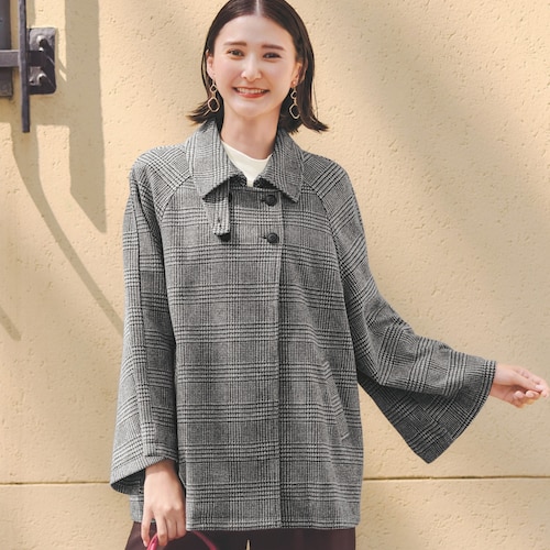 ウールライクポンチョコート