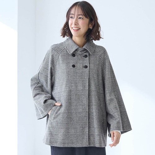 ウールライクポンチョコート